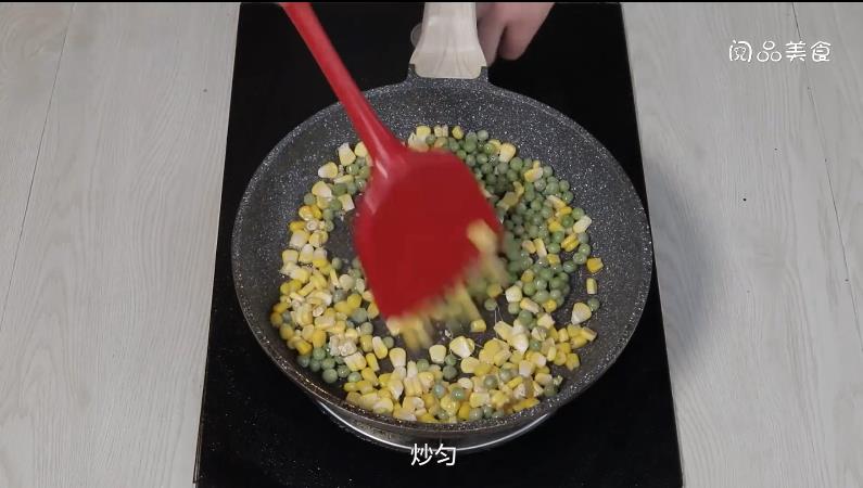 虾仁玉米豌豆粒做法步骤：9